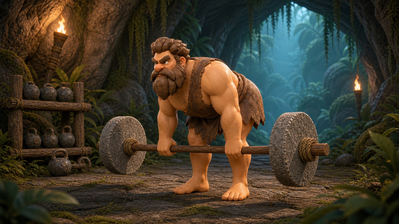 Torq demonstrating a barbell Romanian deadlift